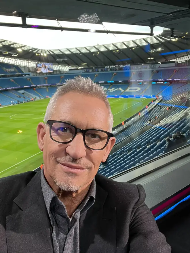 Lineker tweeted the photo from the Etihad in Manchester