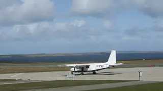 A plane on a runway