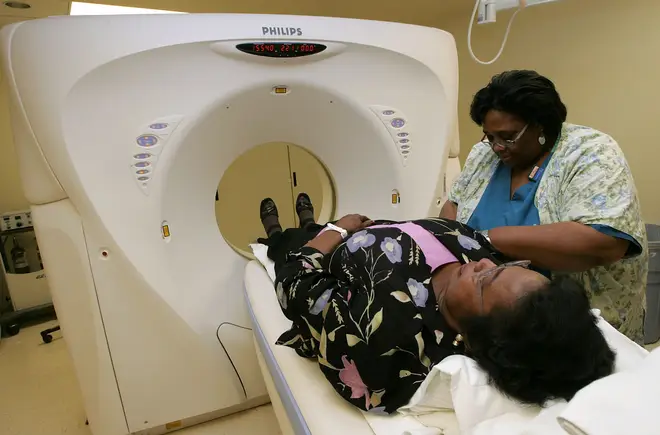 A woman going for a breast cancer scan