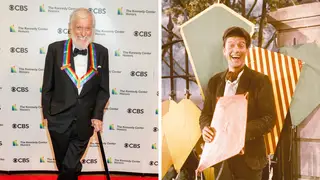 Dick Van Dyke (l) and in Mary Poppins (r) crashed his car into a gate near his Malibu home