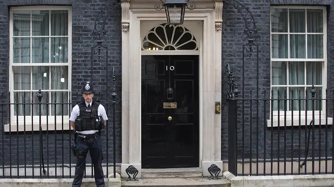 Policeman standing outside 10 Downing Street