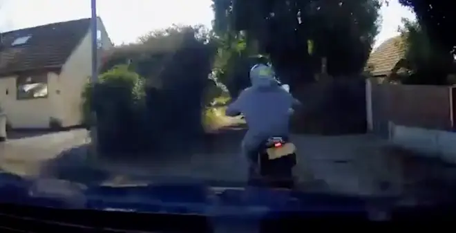 The driver pursuing the motorcyclist