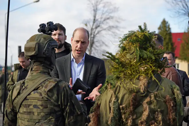 Prince William thanked British troops for "defending our freedom"