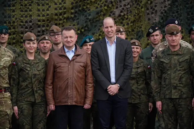 Prince William visits British and Polish troops near Ukrainian border