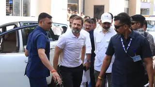 India’s opposition Congress party leader Rahul Gandhi arrives at a court in Surat