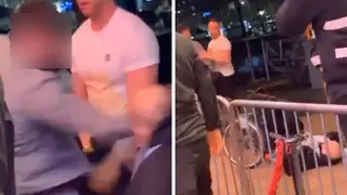 The thug punching the man in the wheelchair