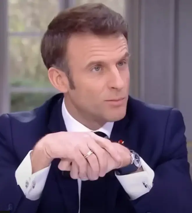 Macron with a watch