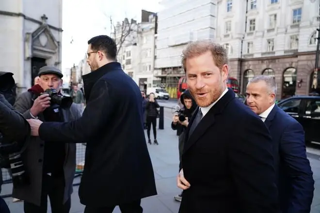 Prince Harry arriving in court on Monday