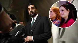 Kate Forbes (inset) will leave the Scottish Government after her failed bid to become leader of the SNP - where she was beaten by new First Minister Humzah Yousaf (left)