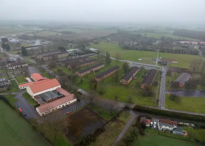 An aerial view of accommodation blocks at MDP Wethersfield
