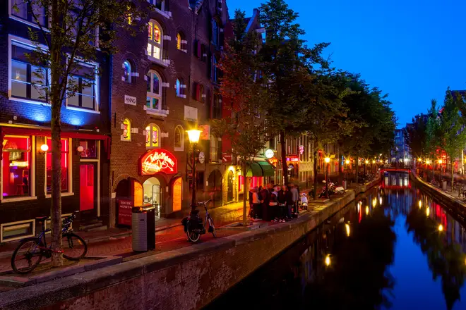 The Red Light District at night