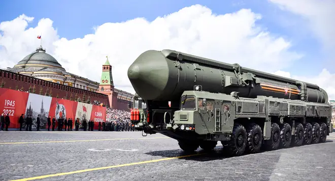 A Yars missile launcher in Red Square for the Victory Day celebrations last May