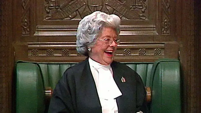 Baroness Boothroyd during her time as speaker