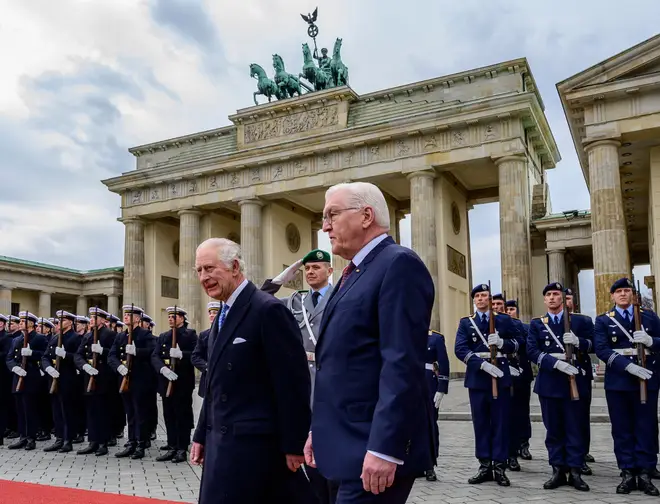 Britain's King Charles III and German President Frank-Walter Steinmeier