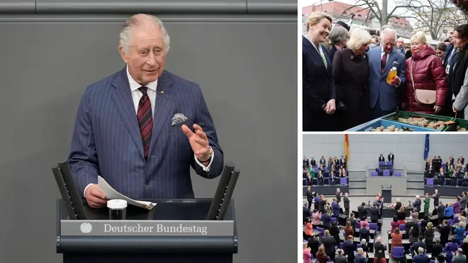 Charles gave a historic speech to the German parliament