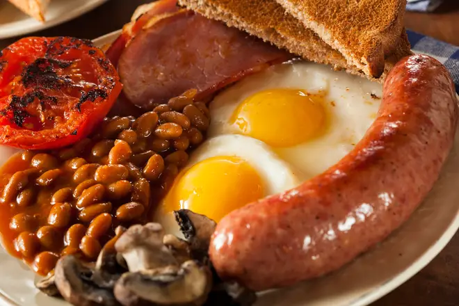 A traditional fry-up should consist of sausage, bacon, fried egg, grilled tomato, mushrooms, baked beans, black pudding, and toast, the society says.