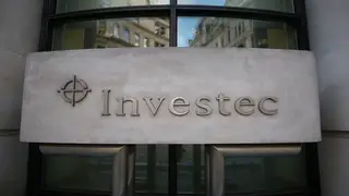 An Investec office sign