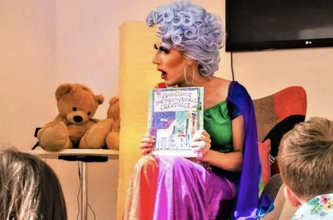 A drag queen storytime event at Belfast's MAC Theatre
