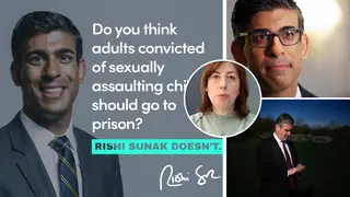 Labour has accused Rishi Sunak of thinking child sex abusers shouldn't go to prison