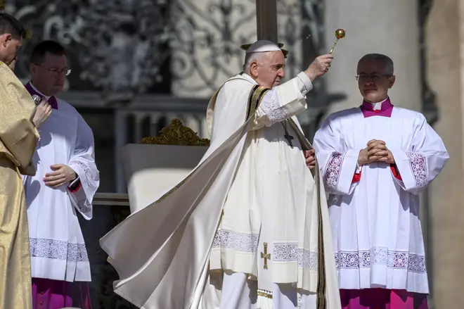 Pope Francis presides over the Easter Mass at St. Peter's Square