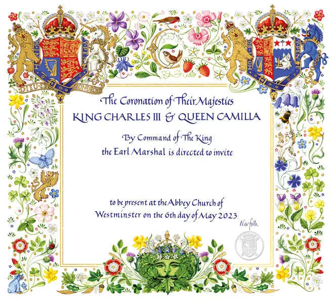 King Charles and Queen Camilla's Coronation invite