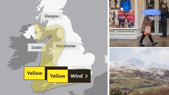 Warnings of strong winds and heavy rain have been issued