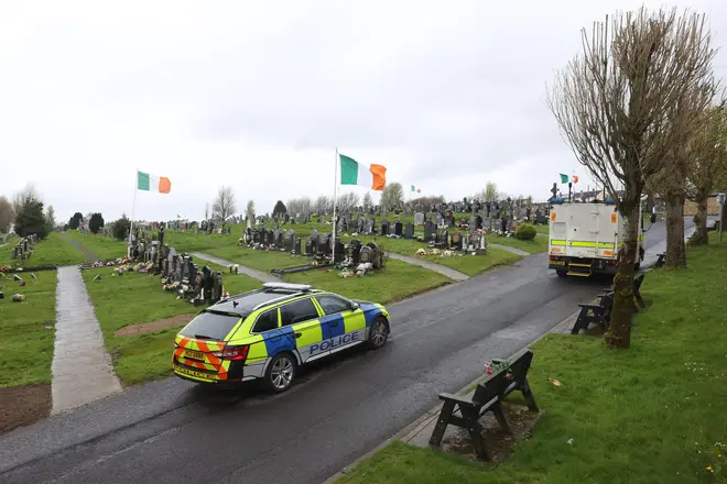 Londonderry City Cemetery was closed today as Army Technical Officers checked for devices, following a dissident Republican parade in the Creggan area of Londonderry on Easter Monday