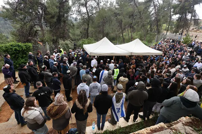 Thousands attended the service - just days after Rabbi Leo Dee also buried two of his daughter
