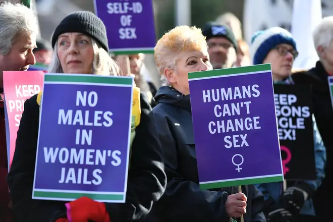 Campaigners protested against biologically male trans women criminals being kept in women's prisons