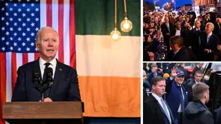 US President Joe Biden celebrated his Irish roots during a speech in a pub in County Louth as he said visiting the area his great-great-grandfather hailed from "feels like coming home".