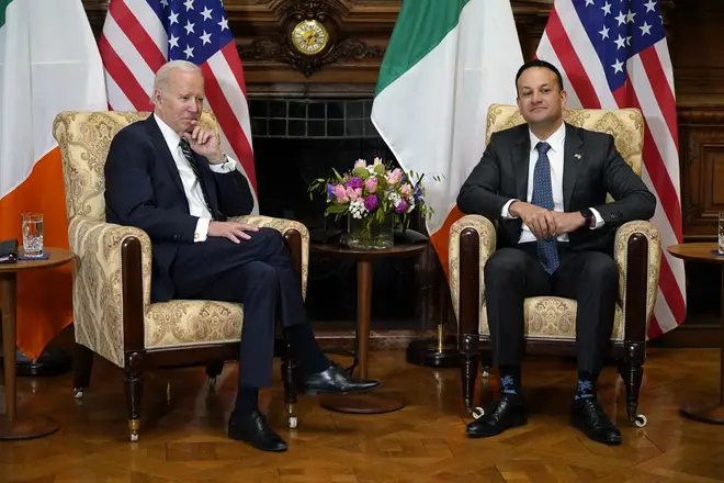 US President Joe Biden meeting Taoiseach Leo Varadkar at Farmleigh House