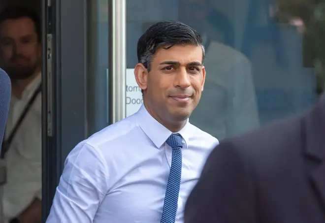 Rishi Sunak pictured after delivering his speech on plans to improve maths education