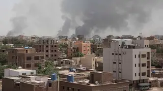Smoke is seen rising from Khartoum’s skyline in Sudan