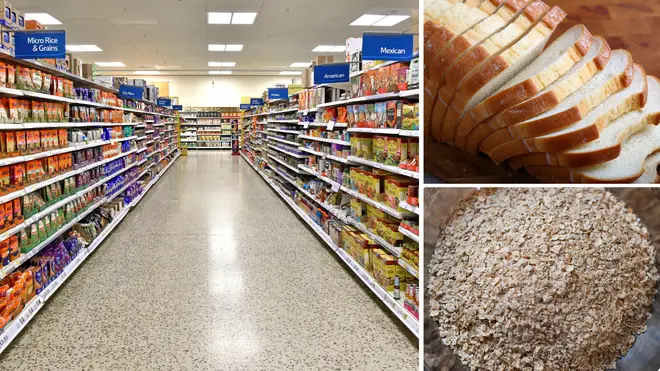 Cheddar cheese, white bread and porridge oats have all seen big price hikes