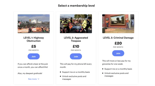 There are a number of membership tiers on Whittingham's website