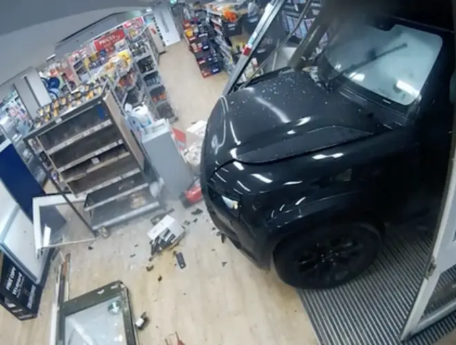 Danny Graham's Land Rover smashed through the front of a Co-op store
