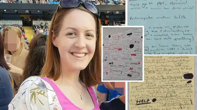 Photos of handwritten notes found at the home of a nurse accused of murdering seven babies, which jurors heard contained phrases such as "I killed them on purpose", and "I am evil" have been released.