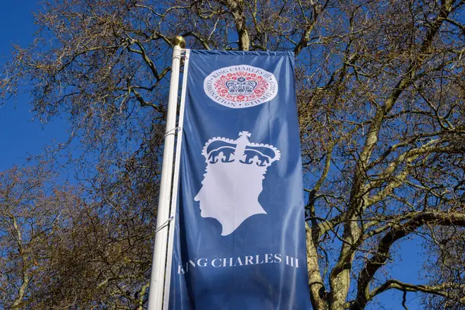 King Charles III coronation banners have been installed around London