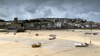 A view of a beach in Cornwall
