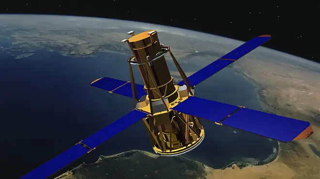 This illustration provided by Nasa depicts the Rhessi solar observation satellite