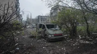 A general view of Bakhmut, the site of heavy battles with Russian troops in the Donetsk region