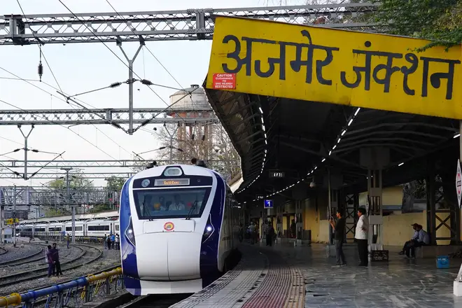 Illustrative image: Ajmer-Delhi Cantt Vande Bharat Express Train being flagged off as it commences its commercial run, in Ajmer, Rajasthan, India on 13 April 2023