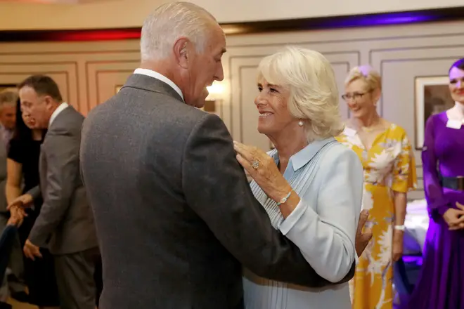 Len Goodman dancing with Camilla, then Duchess of Cornwall, in 2019