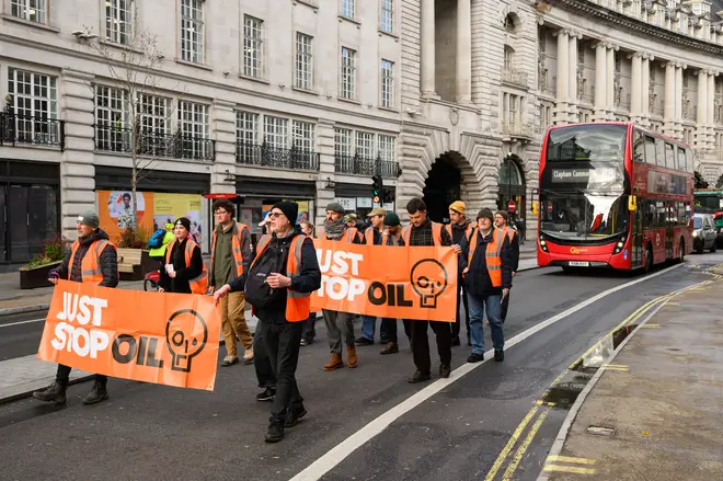 Protesters in central London on Monday