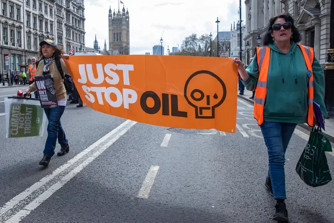 Protesters yesterday in London