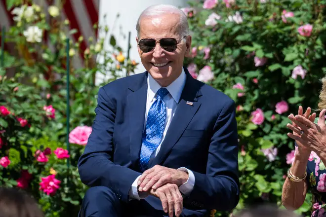 The video follows Joe Biden's remarks during an event to honour the Council of Chief State School Officers' 2023 Teachers of the Year in the Rose Garden of the White House on Monday, April 24, 2023.
