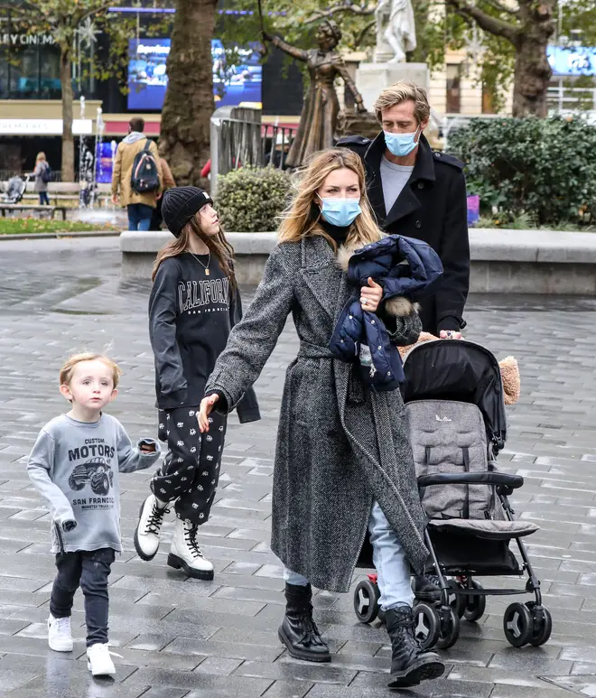 Peter Crouch and Abbey Clancy with their children