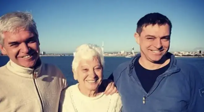 Philip Schofield with his brother and his mum