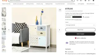 A chest of drawers advertised on Etsy. (Which?/PA)