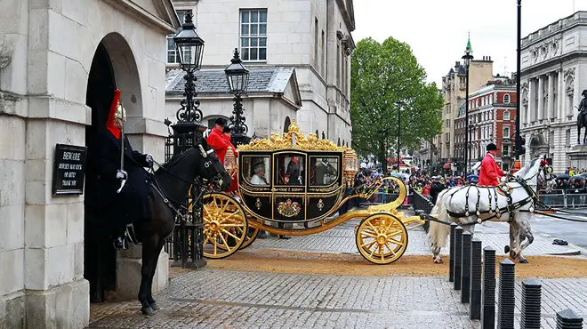The Diamond Jubilee Coach carrying Queen Elizabeth II